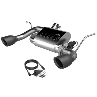 QTP Screamer Axle Back Exhaust Black Tips (REAR): Jeep Wrangler JK 2007-2018 3.6/3.8L