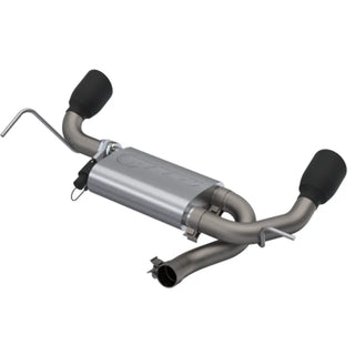 QTP Screamer Axle Back Exhaust Black Tips (REAR): Jeep Wrangler JK 2007-2018 3.6/3.8L