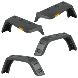 Rugged Ridge Hurricane Smooth Fender Flare Kit: Jeep Wrangler (07-18) w/ Hardware - Black