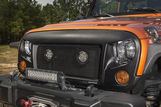 Rugged Ridge Textured Black Elite Headlight Euro Guards: Fits Most Jeep Wrangler Models (2007-2018)