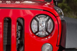 Rugged Ridge Textured Black Elite Headlight Euro Guards: Fits Most Jeep Wrangler Models (2007-2018)