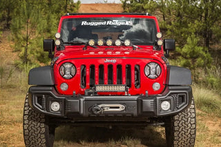 Rugged Ridge Textured Black Elite Headlight Euro Guards: Fits Most Jeep Wrangler Models (2007-2018)