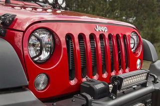 Rugged Ridge Textured Black Elite Headlight Euro Guards: Fits Most Jeep Wrangler Models (2007-2018)