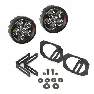 Rugged Ridge Circular LED Light and Mount Kit: Fits Most Jeep Wrangler Models (2007-2018)