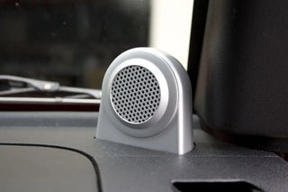Rugged Ridge Brushed Silver Tweeter Speaker Enclosures: Fits Most Jeep Wrangler Models (2007-2018)