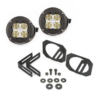 Rugged Ridge Dual Beam Circular LED Light Kit: Fits Most Jeep Wrangler Models (2007-2018) - Black