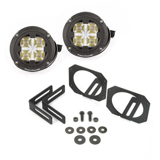 Rugged Ridge Dual Beam Circular LED Light Kit: Fits Most Jeep Wrangler Models (2007-2018) - Black