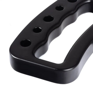 Rugged Ridge Black Aluminum Cross Drilled Grab Handles (FRONT): Jeep Wrangler (07-18)