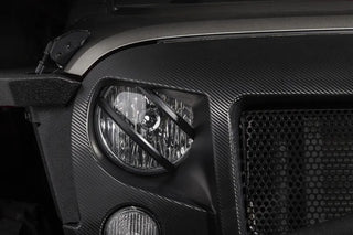 Rugged Ridge Black Elite Pivotal Headlight Euro Guard: Fits Most Jeep Wrangler Models (2007-2018)