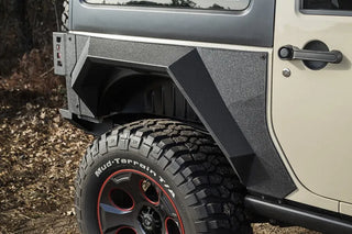 Rugged Ridge XHD Rear Armor Fenders Pair (2 DR): Fits Most Jeep Wrangler Models (2007-2018)