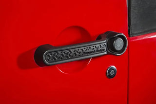 Rugged Ridge Elite Black Tread Door Handle Inserts Kit: Jeep Wrangler JK (07-18)