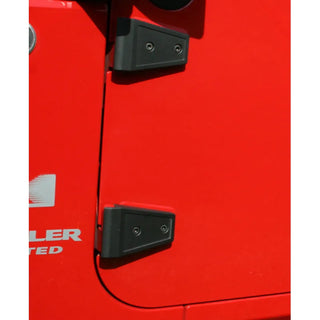 Rugged Ridge Textured Black Hinge Cover Set: Fits Most Jeep Wrangler Models (2007-2018)