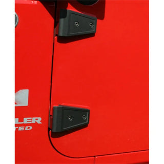 Rugged Ridge Textured Black Hinge Cover Set: Fits Most Jeep Wrangler Models (2007-2018)