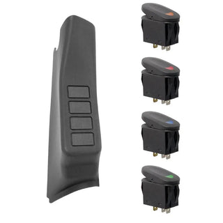 Rugged Ridge A-Pillar 4 Switch Pod Black RHD: Fits Most Jeep Wrangler JK Models (2011-2018)