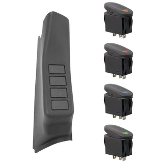 Rugged Ridge A-Pillar 4 Switch Pod Black RHD: Fits Most Jeep Wrangler JK Models (2011-2018)