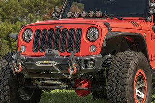 Rugged Ridge Arcus Front Bumper Set w/ Tray & Hooks: Jeep Wrangler (07-18) - Satin Black