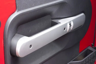 Rugged Ridge Silver Front Door Handle Trim (FRONT): Fits Most Jeep Wrangler Models (2007-2018)