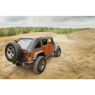 Rugged Ridge Bowless Soft Top Black Diamond 4-Door: Fits Most Jeep Wrangler Models (2007-2018)