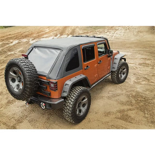 Rugged Ridge Bowless Soft Top Black Diamond 4-Door: Fits Most Jeep Wrangler Models (2007-2018)
