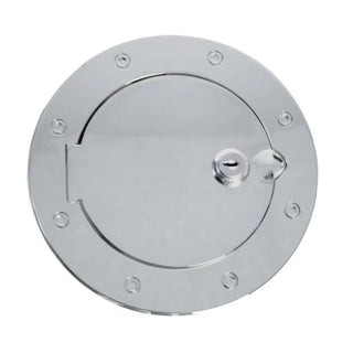 Rugged Ridge Stainless Steel Locking Gas Cap Door: Fits Most Jeep Wrangler Models (2007-2018)