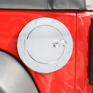 Rugged Ridge Stainless Steel Locking Gas Cap Door: Fits Most Jeep Wrangler Models (2007-2018)