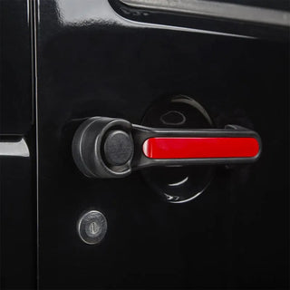 Rugged Ridge Red Powder Coated Aluminum Door Handle Inserts Kit: Fits Jeep Wrangler JK (07-18)