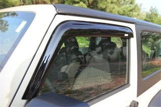 Rugged Ridge Smoked Acrylic Window Rain Deflectors: Fits Most Jeep Wrangler Models (2007-2018)