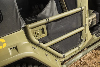 Rugged Ridge Rear Tube Door Covers Pair: Fits Most Jeep Wrangler JK Models (2007-2018) - Black