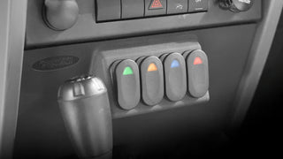 Rugged Ridge Lower Switch Panel Kit w/ 4 Rocker Switches: Jeep Wrangler (07-18) / Grand Cherokee (05-10)
