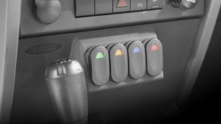Rugged Ridge Lower Switch Panel Kit w/ 4 Rocker Switches: Jeep Wrangler (07-18) / Grand Cherokee (05-10)