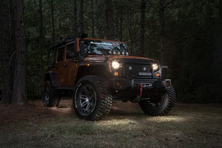 Rugged Ridge White 4-Piece LED Rock Light Kit: Fits Most Jeep Wrangler Models (2007-2018)