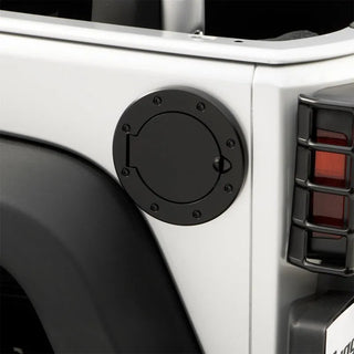 Rugged Ridge Black Non-Locking Gas Cap Door: Fits Most Jeep Wrangler Models (2007-2018) w/ Hardware