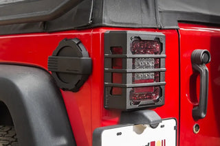 Rugged Ridge Black Elite Tail Light Guards: Fits Most Jeep Wrangler JK Models (2007-2018)