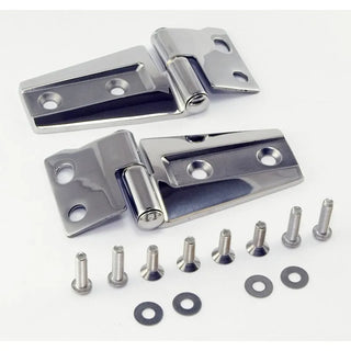 Rugged Ridge Stainless Steel Hood Hinge Kit: Fits Most Jeep Wrangler Models (2007-2018) w/ Hardware