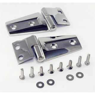 Rugged Ridge Stainless Steel Hood Hinge Kit: Fits Most Jeep Wrangler Models (2007-2018) w/ Hardware