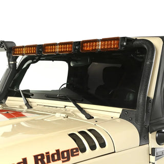 Rugged Ridge Windshield LED Light Bar: Fits Most Jeep Wrangler Models (2007-2018) - Textured Black