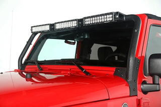 Rugged Ridge Windshield LED Light Bar: Fits Most Jeep Wrangler Models (2007-2018) - Textured Black