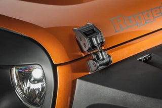 Rugged Ridge Textured Black Aluminum Hood Catches: Fits Most Jeep Wrangler Models (2007-2018)