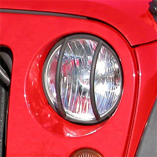 Rugged Ridge Black Headlight Euro Guards: Fits Most Jeep Wrangler Models (2007-2018)