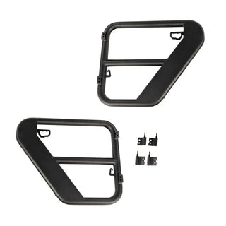 Rugged Ridge Fortis Rear Tube Doors (REAR): Jeep Wrangler JK / JKU (07-18) - Black
