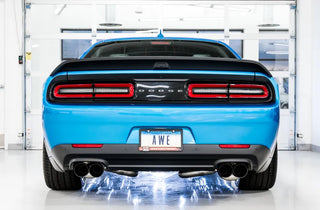 AWE Track Edition Cat-Back Exhaust (Black Tips): Dodge Challenger (15-23) 6.4L 392 / 6.2L Hellcat