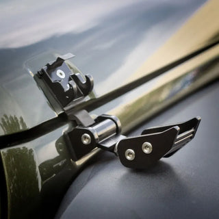Rugged Ridge Black Aluminum Hood Catches: Fits Most Jeep Wrangler Models (2007-2018)