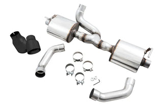 AWE Tread Edition Axleback Dual Exhaust Diamond Black Tips (REAR): Jeep Wrangler JL 2018-2024 2.0/3.6L