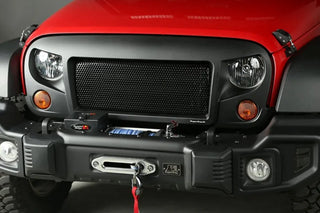 Rugged Ridge Spartan Satin Black Grille: Fits Most Jeep Wrangler Models (2007-2018)