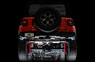AWE Tread Edition Axleback Dual Exhaust Chrome Silver Tips (REAR): Jeep Wrangler JL 2.0L/3.6L 2018-24