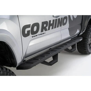 Go Rhino RB10 Running Board Kit w/ Drop Steps: Jeep Wrangler Unlimited (07-18) - Textured Black