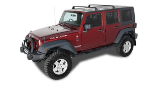 Rhino-Rack Vortex SG 2 Bar Hard Top Roof Rack - Black: Fits Jeep Wrangler / Gladiator (07-26)