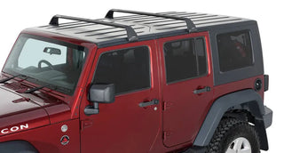 Rhino-Rack Vortex SG 2 Bar Hard Top Roof Rack - Black: Fits Jeep Wrangler / Gladiator (07-26)