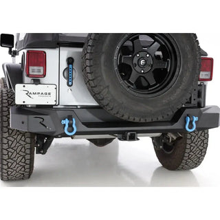 Rampage Trailguard Rear Bumper w/ 2" Receiver Tow Hitch (REAR): Jeep Wrangler (07-18) - Black