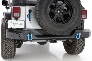 Rampage Trailguard Rear Bumper w/ 2" Receiver Tow Hitch (REAR): Jeep Wrangler (07-18) - Black